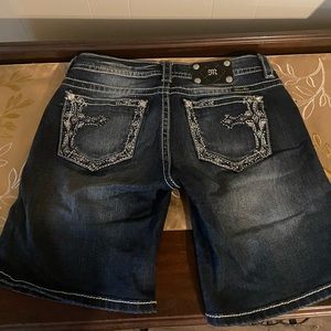 Miss Me Bermuda shorts. Can fold up for regular shorts.